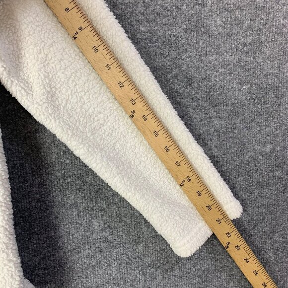 Patagonia Fleece Sherpa Teddy Pullover 1/4 Zip XLarge 14‎ Girls White - Picture 7 of 11